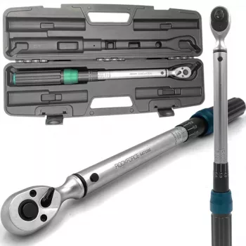 ROCKFORCE Premium klikšķu dinamometriskā atslēga 3/8 collu piedziņa 20-120 Nm, hroma vanādijs, ISO 6789