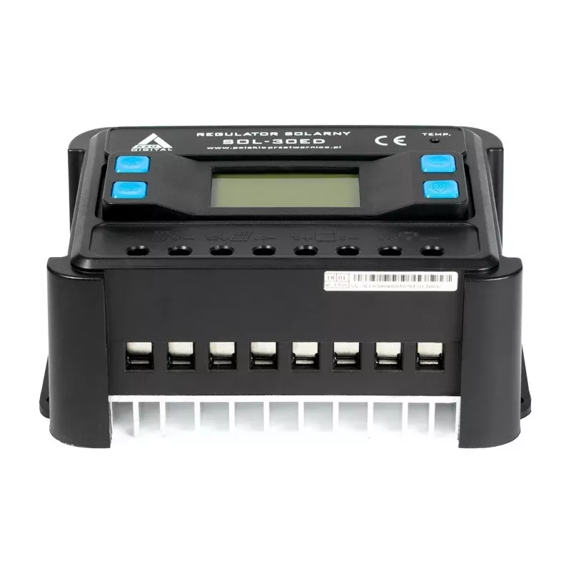 AZO Digital PWM SOL-30ED 12/24V 30A Saules lādēšanas kontrolieris ar LCD displeju