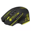 WOZINSKY WMGB-1181 bezvadu spēļu pele, 3200 DPI, RGB fona apgaismojums, uzlādējama, melna-dzeltena
