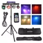 LIGHT4ME BEAM LASER STROBE LED PAR DERBY UV I - 4-in-1 daudzfunkciju skatuves gaisma ar sarkano/zaļo lāzeru, UV un DMX vadību