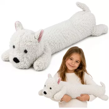 LEAN TOYS West Highland mīkstā rotaļlieta suns balts 60 cm