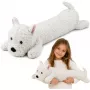 LEAN TOYS West Highland mīkstā rotaļlieta suns balts 60 cm