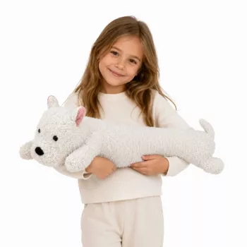LEAN TOYS West Highland mīkstā rotaļlieta suns balts 60 cm