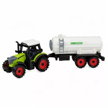 LEAN TOYS Lauksaimniecības traktors ar cisternu, berzes piedziņa, lauksaimniecības mašīna 34cm