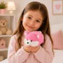 LEAN TOYS plīša lapsa mīkstā rotaļlieta, rozā mīksta kažokāda, 16 cm
