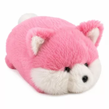 LEAN TOYS plīša lapsa mīkstā rotaļlieta, rozā mīksta kažokāda, 16 cm