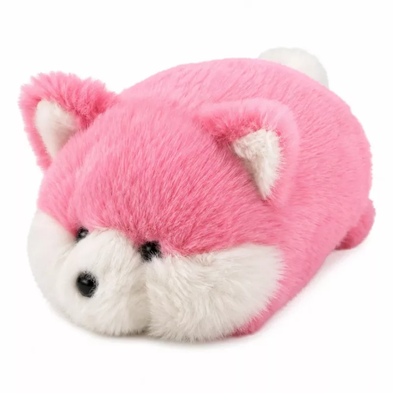 LEAN TOYS plīša lapsa mīkstā rotaļlieta, rozā mīksta kažokāda, 16 cm