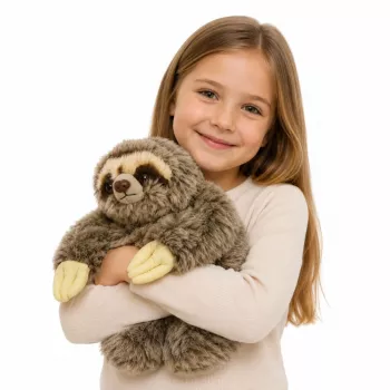 LEAN TOYS Reālistiskais sliņķa mīkstā rotaļlieta ar Velcro ķepām 34 cm