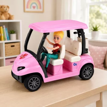 LEAN TOYS Meleks Golfa komplekts lellēm ar sunīti Golfa komplekts svētku aksesuāri