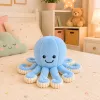LEAN TOYS Pluša astoņkājis mīkstā rotaļlieta ar elastīgiem taustekļiem zils 30 cm