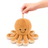 LEAN TOYS plīša astoņkājis mīkstā rotaļlieta ar elastīgiem taustekļiem bēšs 30 cm