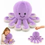 LEAN TOYS Pluša astoņkājis mīkstā rotaļlieta ar elastīgiem taustekļiem purpura 50 cm