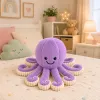 LEAN TOYS Pluša astoņkājis mīkstā rotaļlieta ar elastīgiem taustekļiem purpura 50 cm