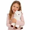 LEAN TOYS Plīša alpaka lama mīksta kažokāda balta 38 cm