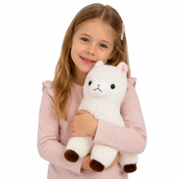 LEAN TOYS Plīša alpaka lama mīksta kažokāda balta 38 cm