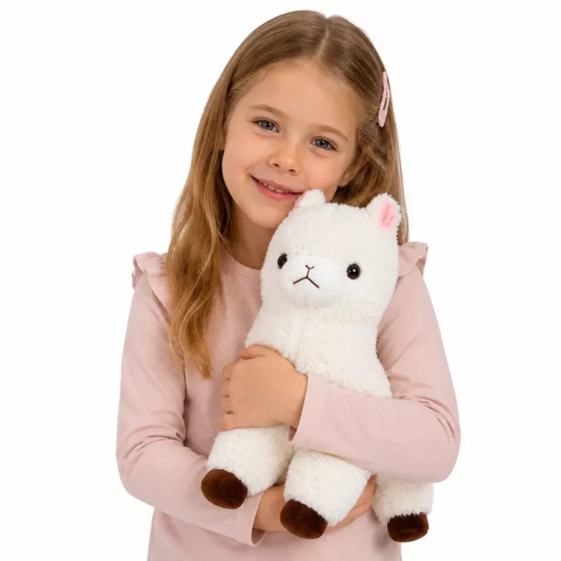 LEAN TOYS Plīša alpaka lama mīksta kažokāda balta 38 cm