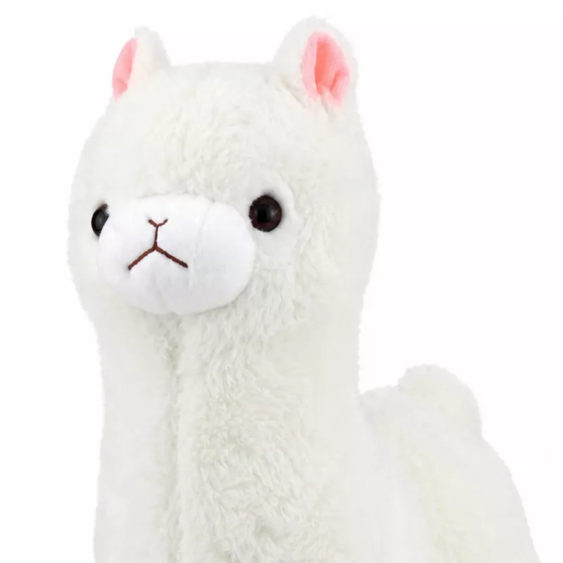LEAN TOYS Plīša alpaka lama mīksta kažokāda balta 38 cm