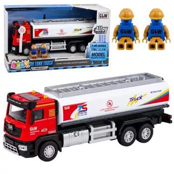 LEAN TOYS Tvertnes kravas automašīna Metāla piedziņa ar gaismām un skaņām Sarkanā un baltā 1:40