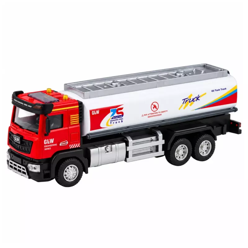 LEAN TOYS Tvertnes kravas automašīna Metāla piedziņa ar gaismām un skaņām Sarkanā un baltā 1:40