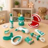 LEAN TOYS Little Dentist komplekts ar vibrējošu zobu birsti, zils, 15 gab.