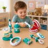 LEAN TOYS Little Dentist komplekts ar vibrējošu zobu birsti, zils, 15 gab.