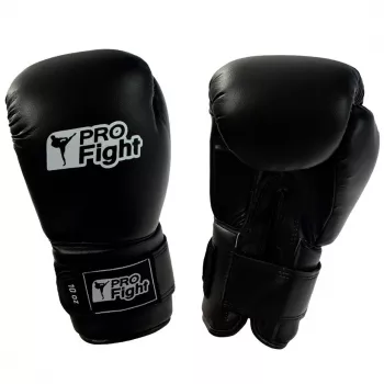 Profight Leather Dragon boksa cimdi melni 12 oz