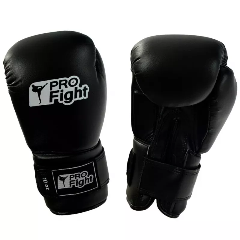 Profight Leather Dragon boksa cimdi melni 12 oz