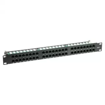 DELTA ENERGY SYSTEMS PP-48/RJ/6C 48 portu Cat6 UTP sadales panelis, 1U 19 collu statīva montāžai, melns