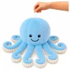 LEAN TOYS Pluša astoņkājis mīkstā rotaļlieta ar elastīgiem taustekļiem zils 50 cm
