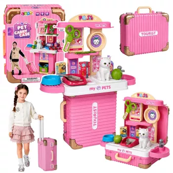 LEAN TOYS Veterināra koferis Kaķēna kopšanas komplekts Balts Aksesuāri