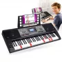 MK 816 61 taustiņu elektroniskā MIDI izglītības tastatūra ar 128 skaņām, 128 ritmiem, ierakstīšanu, LED displeju, USB MIDI, austiņu izeju, mikrofona ieeju, iekļauts barošanas adapteris