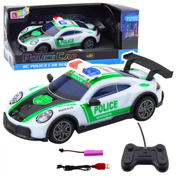 LEAN TOYS RC Drift policijas sporta automašīna ar LED gaismām 1:22