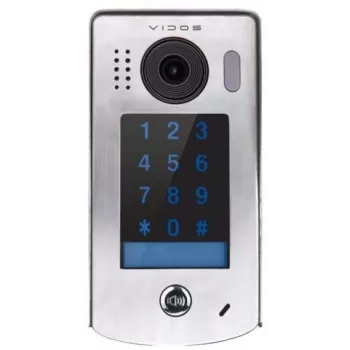 VIDOS DUO IP S302 Video durvju stacija ar RFID, 2MP platleņķa kamera, IP65 nerūsējošais tērauds, virsmas montāža