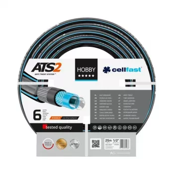CELLFAST HOBBY ATS2 Pretvērpšanas dārza šļūtene 25 m 1/2 collas melna