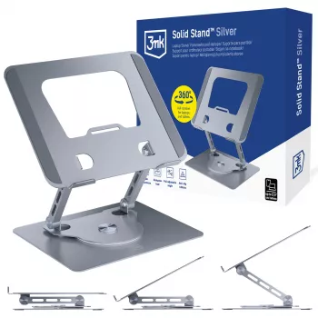 3mk Solid Stand - Sudraba universāls tālruņa un planšetdatora statīvs