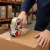 LEAN manuālā iepakojuma lentes dozators ar spriegotāju, platums 50mm, sarkans un melns