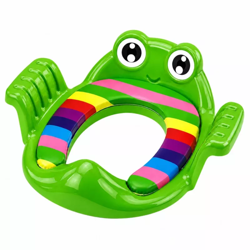 LEAN TOYS Tualetes sēdekļa pārvalks bērniem, mīksts sēdeklis ar rokturiem, zaļš