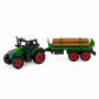 LEAN TOYS lauksaimniecības traktors ar baļķu piekabi, inerces piedziņa, siena ķīpa, 35 cm