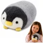 LEAN TOYS Plīša pingvīns mīkstā plīša rotaļlieta balta un pelēka 16 cm