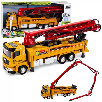LEAN TOYS Betona sūkņa kravas automašīna RC rotaļlieta ar gaismām, skaņām, ūdens smidzinātāju, mērogs 1:40