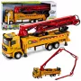 LEAN TOYS Betona sūkņa kravas automašīna RC rotaļlieta ar gaismām, skaņām, ūdens smidzinātāju, mērogs 1:40