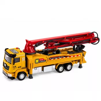 LEAN TOYS Betona sūkņa kravas automašīna RC rotaļlieta ar gaismām, skaņām, ūdens smidzinātāju, mērogs 1:40