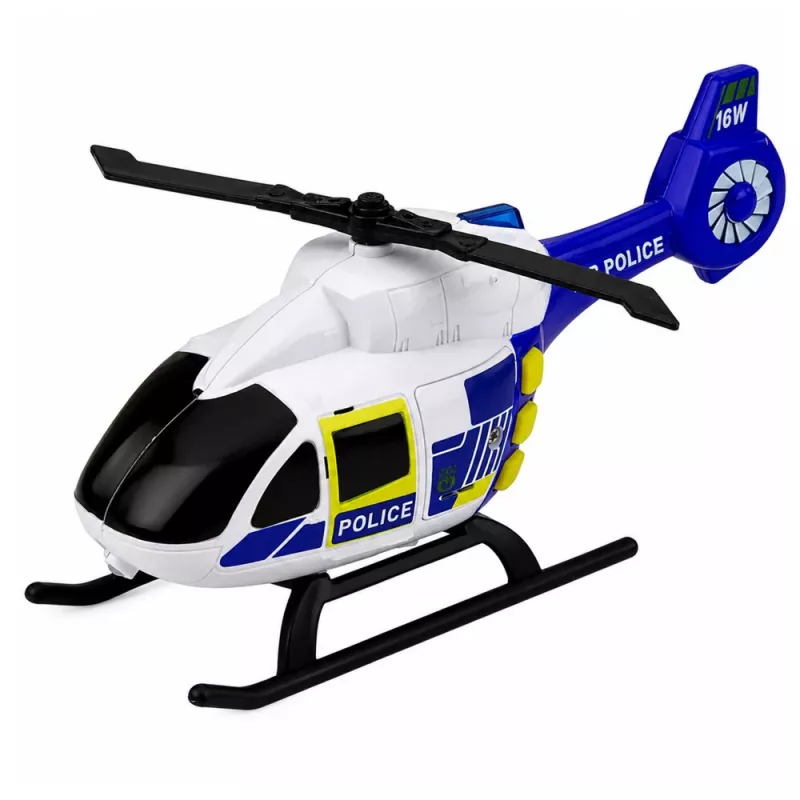 LEAN TOYS Policijas komplekts Helikopters Motocikls Policijas automašīna Gaismas Skaņas 1:32