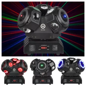 LIGHT4ME SID PRO 5-in-1 kustīgā galva ar Beam, Wash, Strobe, lāzeru un Gobo efektiem
