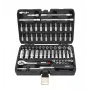 AWTOOLS 63 daļu 1/4 collas uzgriežņu atslēgu komplekts BLACK LINE ar sprūratni, uzgaļiem un maciņu