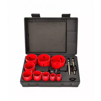 AWTOOLS Bimetāla urbjzāģu komplekts 19-64 mm, 13 gab. ar 2 serdeņiem un futrāli