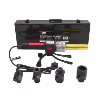 AWTOOLS 1200W Mufu metināšanas iekārta PVC PP PE PB PPR caurulēm, 16-32mm, 4 uzgaļu komplekti, regulējams termostats, metāla korpuss