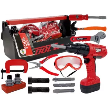 LEAN TOYS DIY amatnieka instrumentu komplekts ar urbi un āmuru, 35 daļas, izglītojoša rotaļlieta