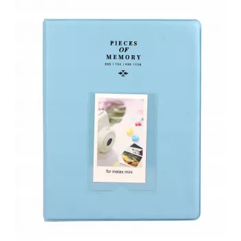 LOVEINSTANT lielais fotoalbums 128 fotogrāfijām Instax Mini 7 8 9 11 gaiši zilā krāsā