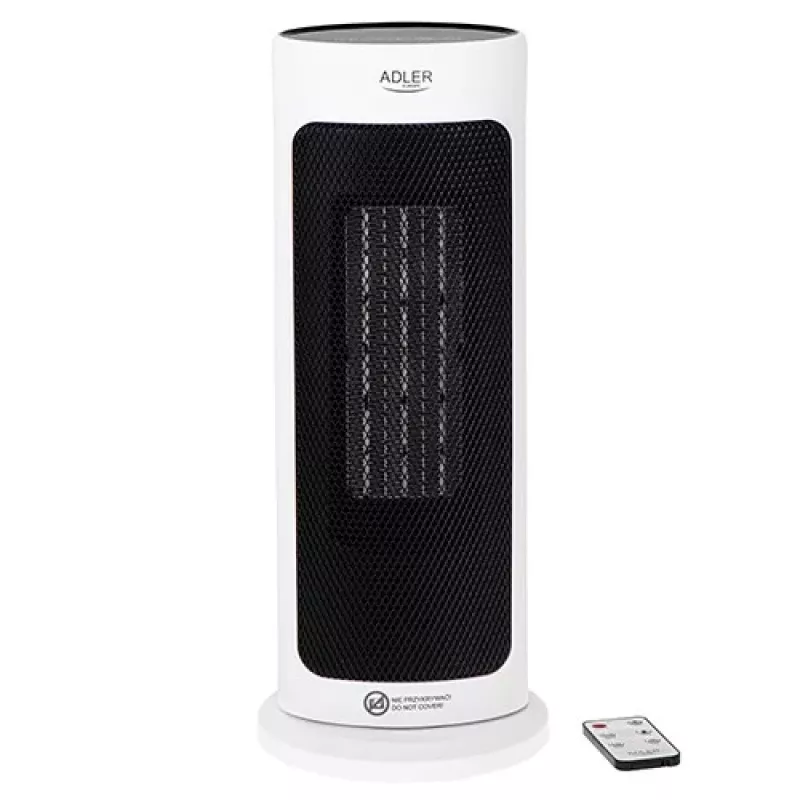 Adler AD 7738 Keramiskais ventilatora sildītājs 2000W ar tālvadības pulti, balts